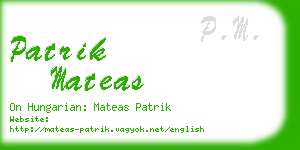 patrik mateas business card